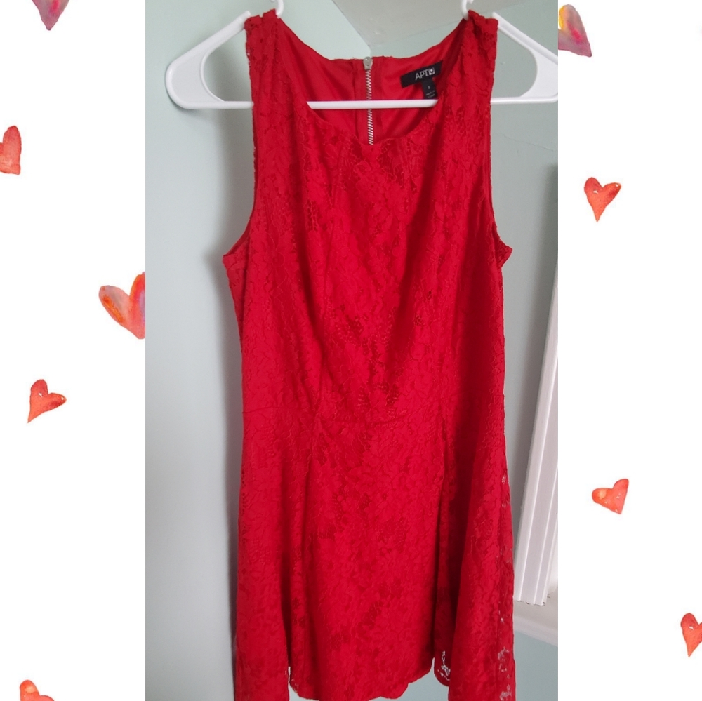 Short red lace dress, apt 9 size 6